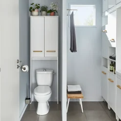 Meuble Wc|GoodHome Armoire WC Ladoga blanc L. 60 x H. 190 x P. 15 cm