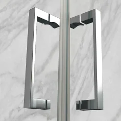 Saniverre ATEA Porte de douche d'angle H.180 cm pliante et pivotante - verre transparent 80 x 80 cm -
