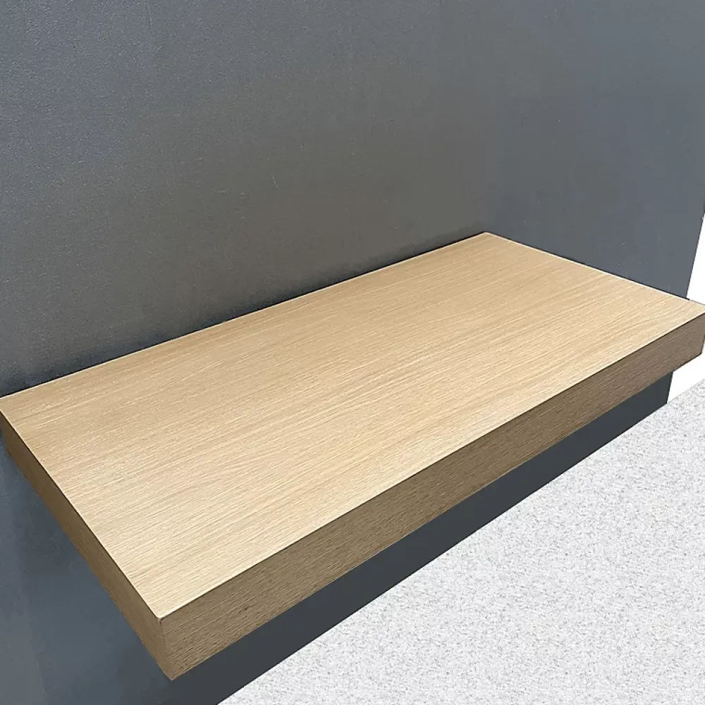 Byca AVA - Plan de Salle de bain 100cm en Chêne Naturel Épaisseur 9cm + Fixations - Plan Vasque et Meuble Évier