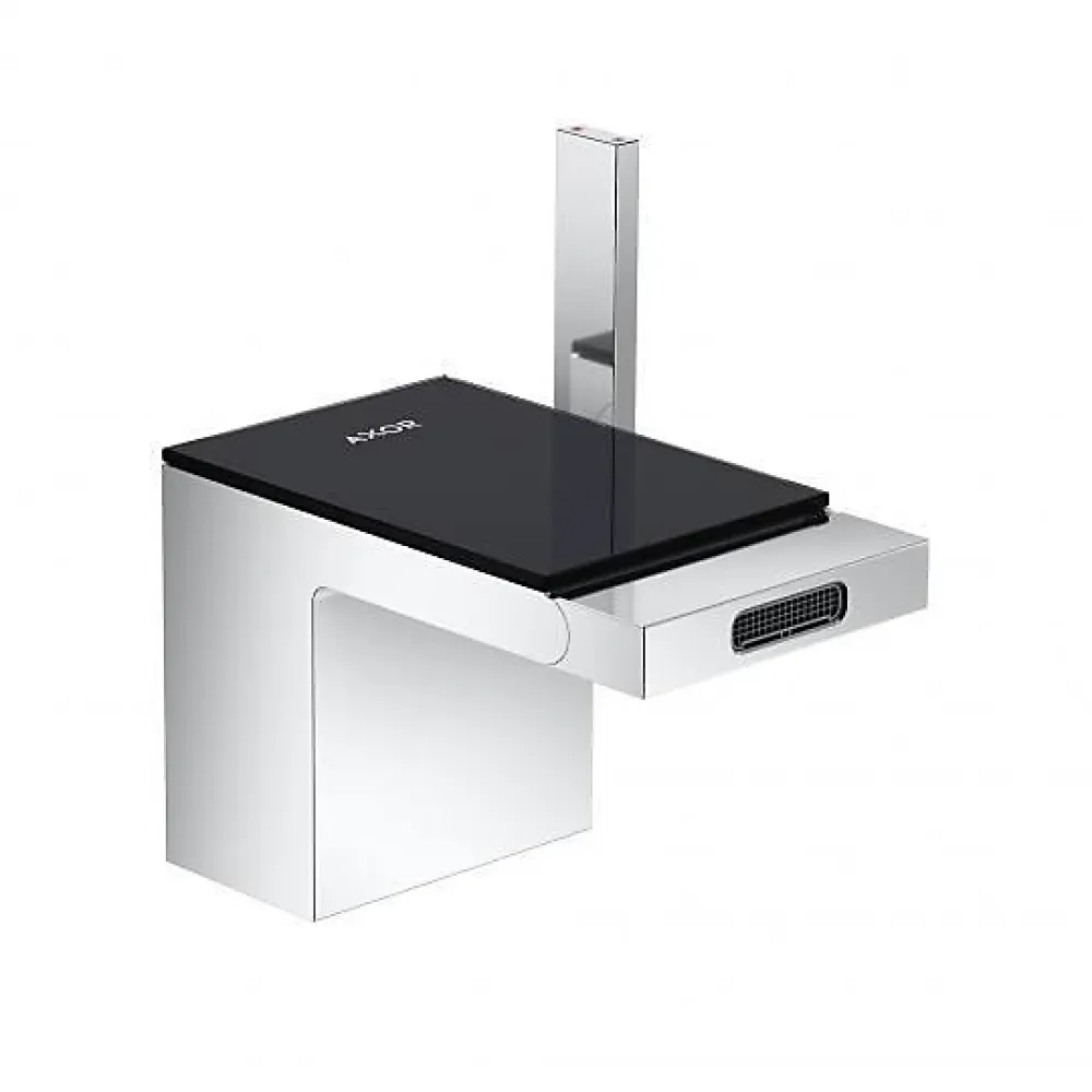 Axor MyEdition- Mitigeur monocommande bidet, avec garniture de vidage chrome/verre noir (47210600)