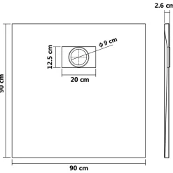 Vidaxl Bac de douche SMC Blanc 90 x 90 cm