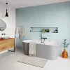 Baignoire Îlot|GoodHome Baignoire à double extrémités Nakina L. 180 cm x l. 80 cm gris