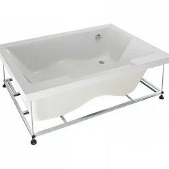 Baignoire Droite|Sanindusa Baignoire 2 places blanche 180x120 acrylique très haute densité TwoSpace livrée avec son châssis (vidage non inclus)
