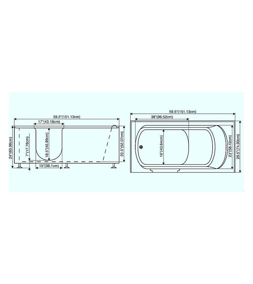 Baignoire À Porte|Azura Home Design Baignoire à porte KASTRAKI 151x75x61 cm droit ou gauche - gauche