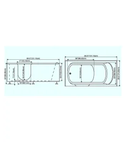 Baignoire À Porte|Azura Home Design Baignoire à porte KASTRAKI 151x75x61 cm droit ou gauche - droit