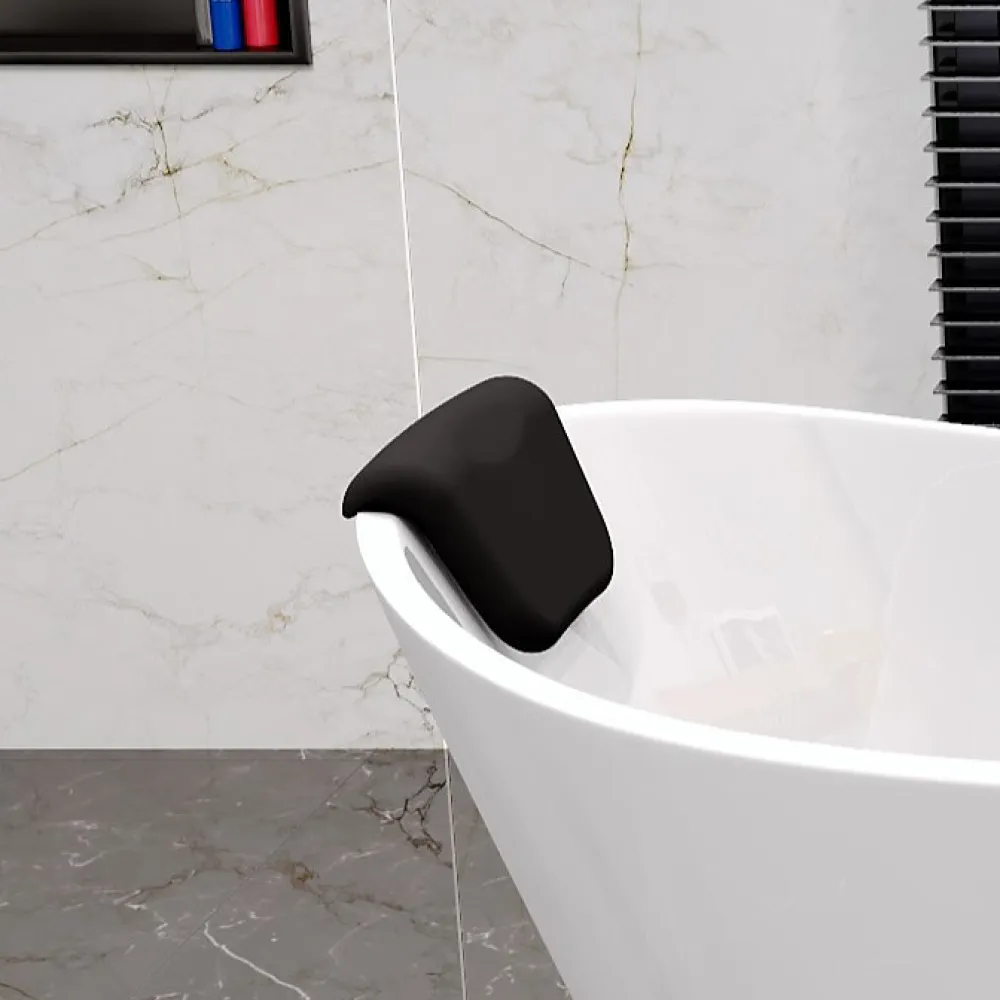 Baignoire Îlot|Badland Baignoire à poser îlot ROSSA 170x80 + tablette de bain en bambou + appuie-tête KODI + Vidage à chromé