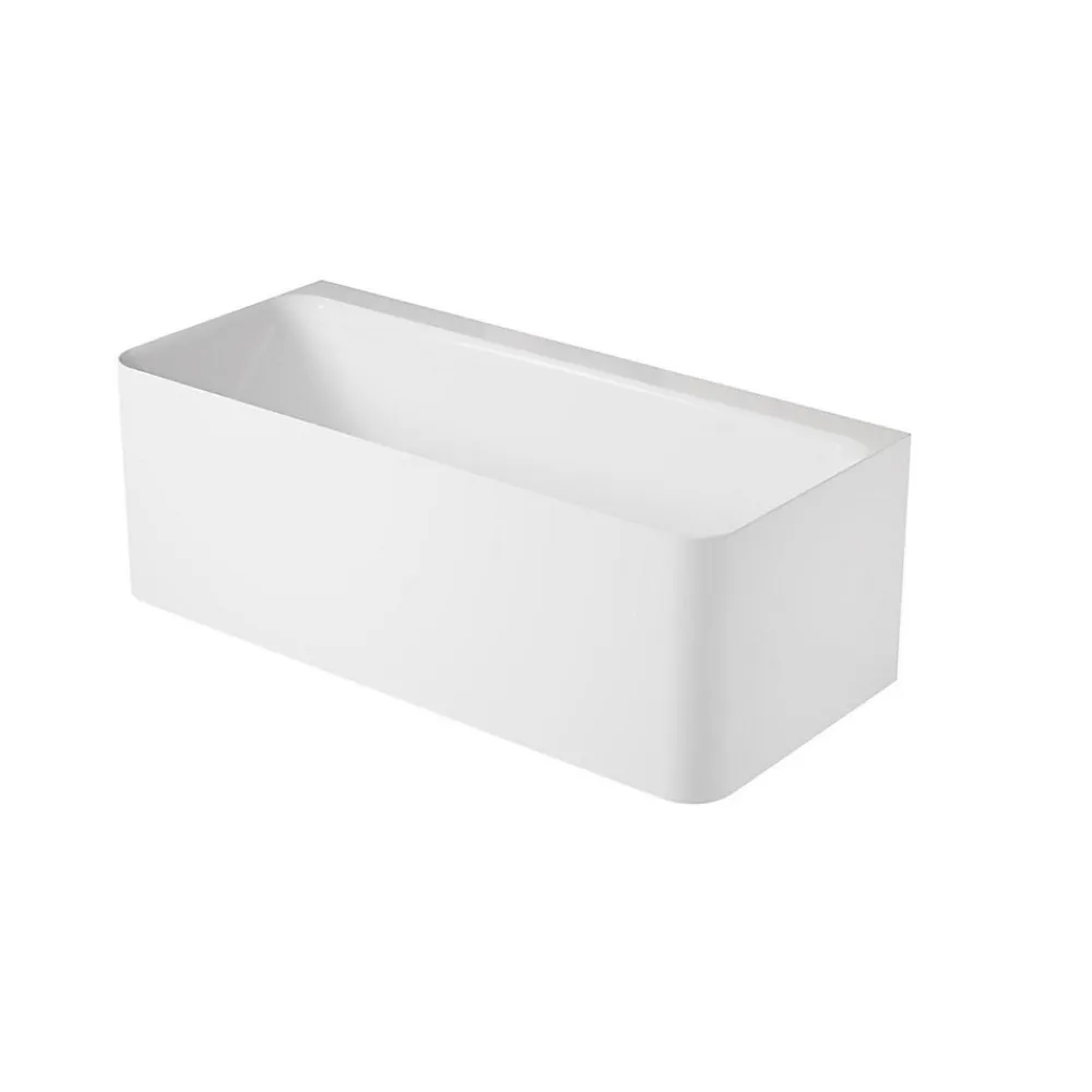 Baignoire Îlot|Mob-In Baignoire acrylique Lucite murale URBAN blanche 170cm URBAN