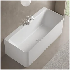 Baignoire Îlot|Mob-In Baignoire acrylique Lucite murale URBAN blanche 170cm URBAN