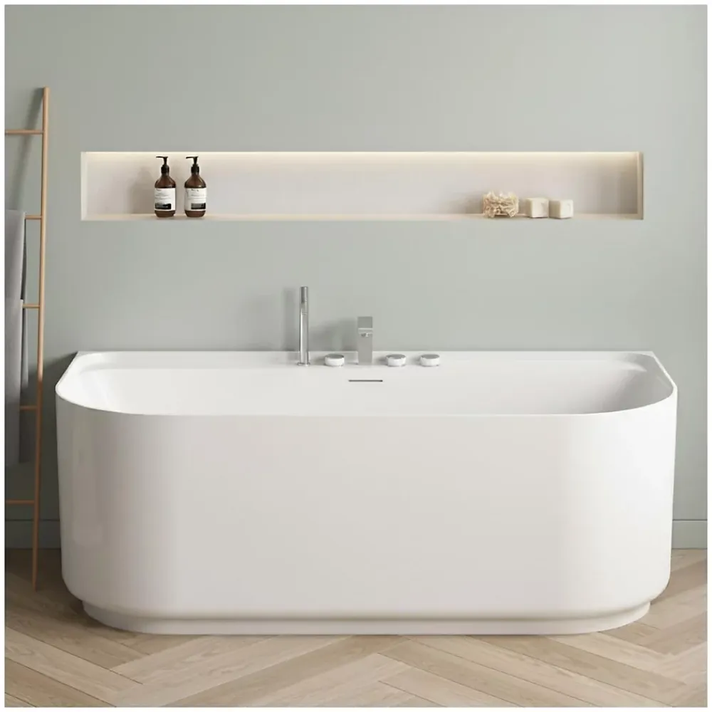 Baignoire Îlot|Mob-In Baignoire acrylique murale EQUINOXE blanche 170cm