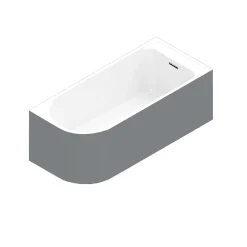 GoodHome Baignoire adossée pour angle droit 160x75 cm Oguta gris