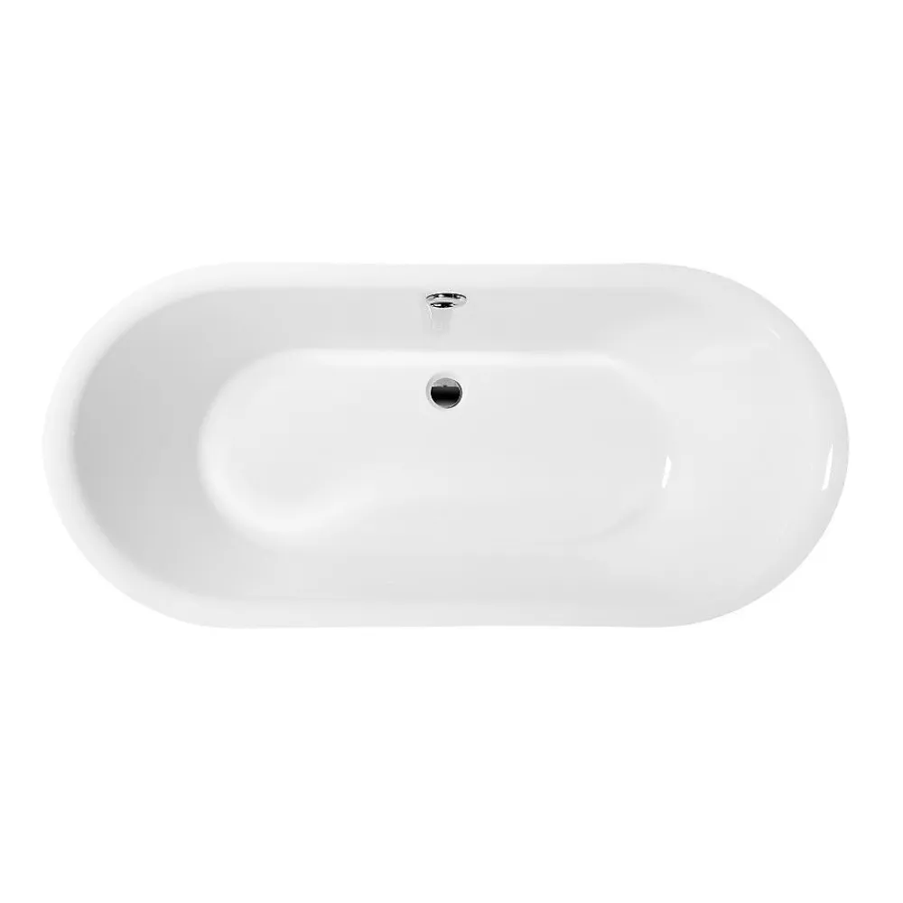 Baignoire Îlot|Rogier & Mothes Baignoire ancienne retro sur pieds SURRY HILLS Blanche 165 cm Pieds de Lion Cuivre rouge vieilli