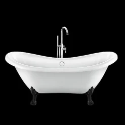 Rogier & Mothes Baignoire ancienne retro sur pieds DARLINGTON Blanche 175 cm Pieds de Lion Noirs