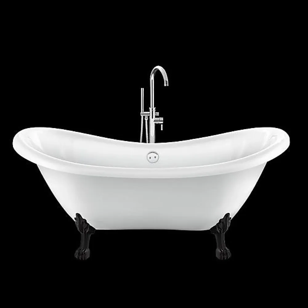 Rogier & Mothes Baignoire ancienne retro sur pieds DARLINGTON Blanche 175 cm Pieds de Lion Noirs