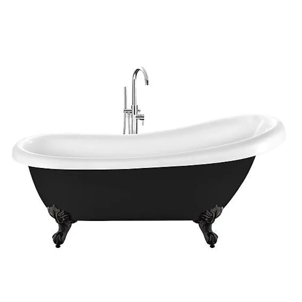 Rogier & Mothes Baignoire ancienne retro sur pieds RICHMOND Noire 171 cm Pieds d'Aigle Noirs