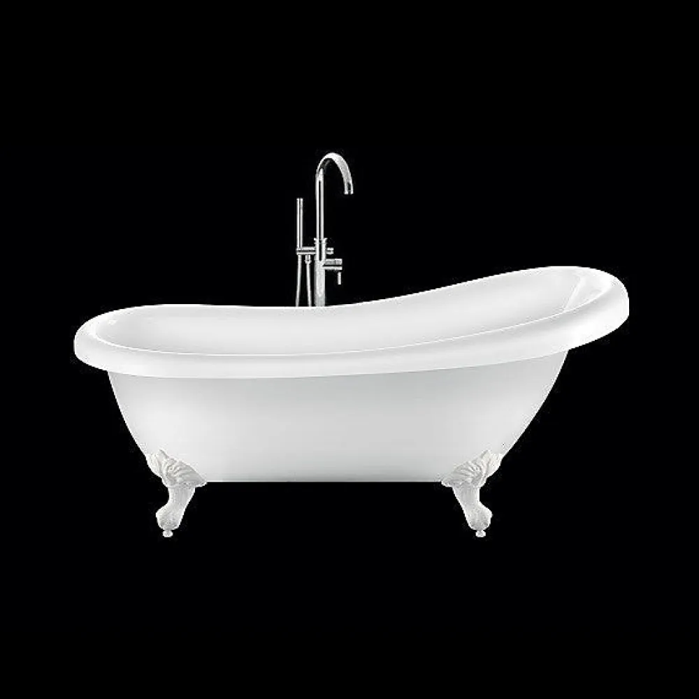 Rogier & Mothes Baignoire ancienne retro sur pieds RICHMOND Blanche 155 cm Pieds d'Aigle Blancs
