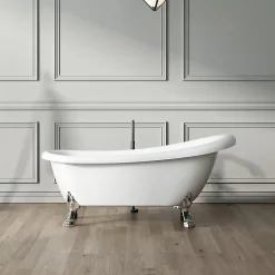 Rogier & Mothes Baignoire ancienne retro sur pieds RICHMOND Blanche 155 cm Pieds d'Aigle Blancs