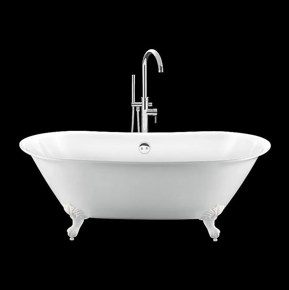 Rogier & Mothes Baignoire ancienne retro sur pieds SURRY HILLS Blanche 165 cm Pieds d'Aigle Blancs