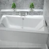 Besco Baignoire asymétrique + tablier blanc + repose tête - INFINITY - 170 x 110 cm - Droite