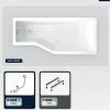 Baignoire Asymétrique|Besco Baignoire asymétrique - 170 x 75 cm - Droite - sans Habillage - avec Pieds - Vidage Chrome - INTEGRA