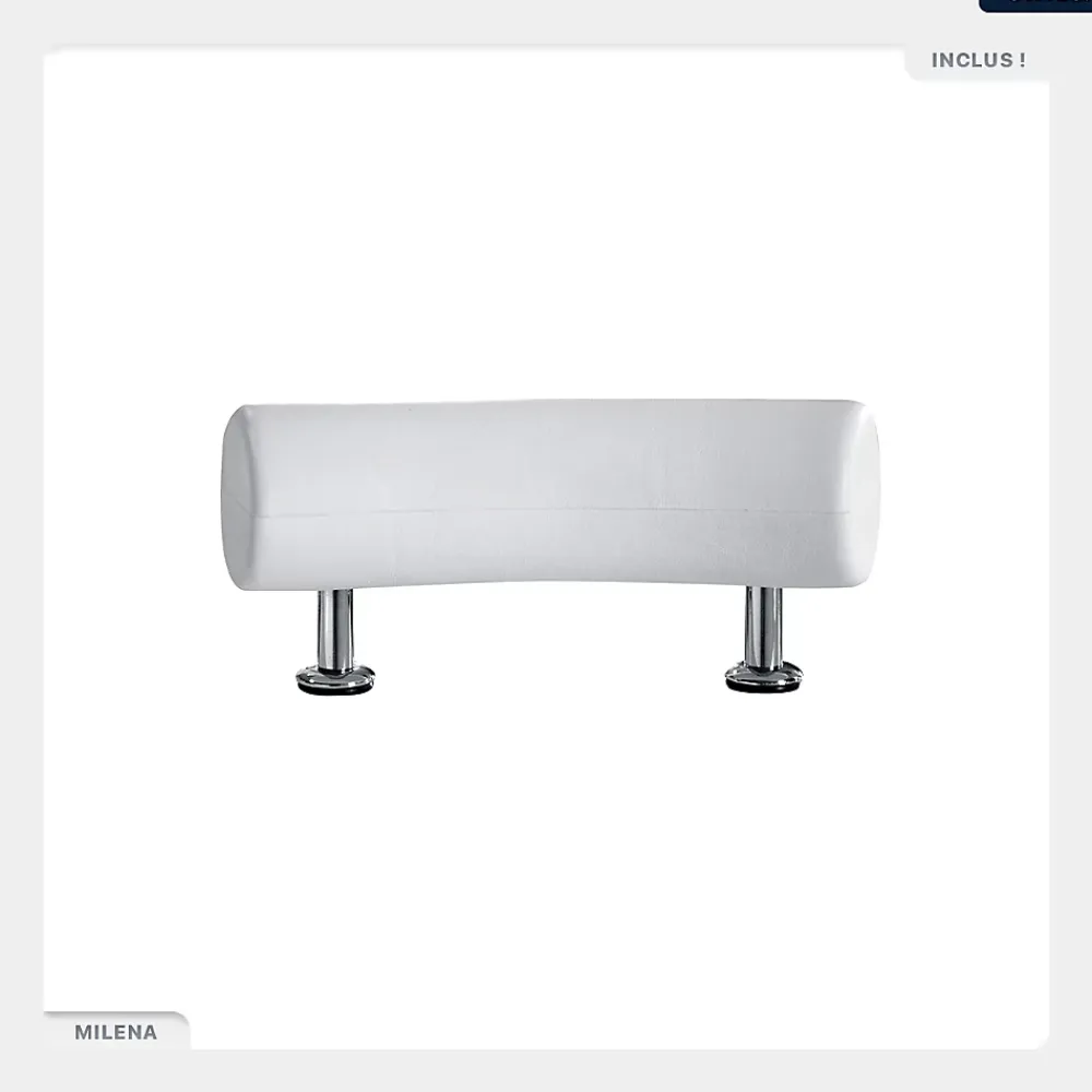Baignoire Asymétrique|Besco Baignoire asymétrique - 150 x 70 cm - Droite - avec Pieds - Poignées - Repose-tête - Vidage Chrome - MILENA PREMIUM