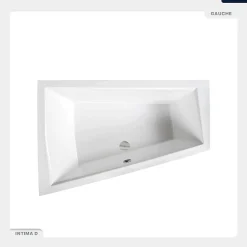 Besco Baignoire asymétrique - 180 x 125 cm - Gauche - avec Habillage - Pieds - Vidage Chrome - INTIMA DUO