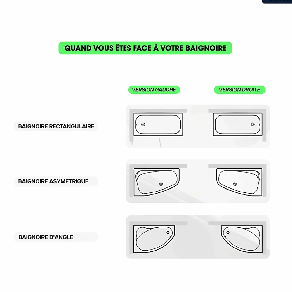 Baignoire Asymétrique|Besco Baignoire asymétrique - 140 x 70 cm - Gauche - sans Habillage - avec Pieds - Vidage Chrome - PRAKTIKA