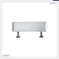 Besco Baignoire asymétrique - 150 x 70 cm - Droite - avec Habillage - Pieds - Poignées - Repose-tête - Vidage Chrome - MILENA PREMIUM