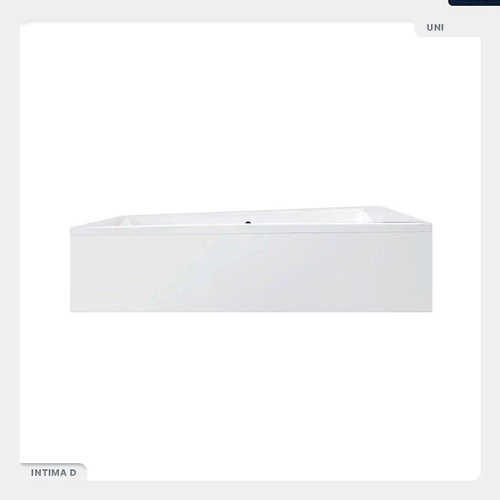 Besco Baignoire asymétrique - 170 x 125 cm - Droite - avec Habillage - Pieds - 2 Repose-têtes - Vidage Chrome - INTIMA DUO