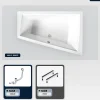 Besco Baignoire asymétrique - 180 x 125 cm - Droite - sans Habillage - avec Pieds - Vidage Chrome - INTIMA DUO SLIM
