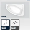 Besco Baignoire asymétrique - 160 x 100 cm - Droite - sans Habillage - avec Pieds - Vidage Chrome - RIMA