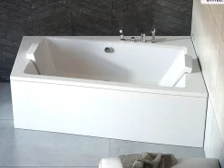 Besco Baignoire asymétrique - 170 x 110 cm - Droite - sans Habillage - avec Pieds - Vidage Chrome - INFINITY