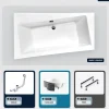 Baignoire Asymétrique|Besco Baignoire asymétrique - 150 x 90 cm - Gauche - avec Habillage - Pieds - Vidage Chrome - INFINITY