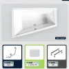 Baignoire Asymétrique|Besco Baignoire asymétrique - 170 x 125 cm - Gauche - sans Habillage - avec Pieds - 2 Repose-têtes - Vidage Chrome - INTIMA DUO