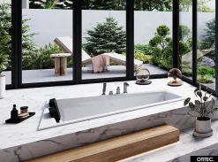 Baignoire Asymétrique|Besco Baignoire Asymétrique à Encastrer - 180 x 125 cm - GAUCHE - INTIMA DUO SLIM - 2 REPOSE-TÊTES OFFERTS