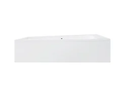 Besco Baignoire asymétrique + tablier blanc + repose tête - INTIMA DUO - 180 cm x 125 cm - Droite