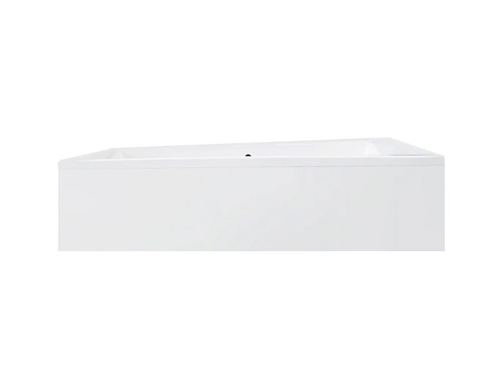 Besco Baignoire asymétrique + tablier blanc + repose tête - INTIMA DUO - 180 cm x 125 cm - Droite