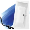 Baignoire D'Angle|Badland Baignoire asymétrique 150 x 90 Droite INFINITY acrylique blanc, sans Habillage + Pieds + Vidage à chromé
