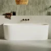 Baignoire Asymétrique|Lavaberg Baignoire asymétrique 180 x 86 x 80 cm Blanc Mat en minéral composite - Mod. FROSK sans Trop Plein