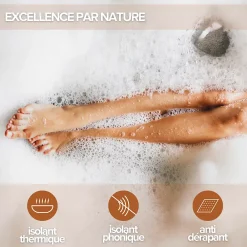 Baignoire Asymétrique|Lavaberg Baignoire asymétrique 158 x 86 x 58 cm Blanc Mat en minéral composite - Mod. FROSK avec Trop Plein
