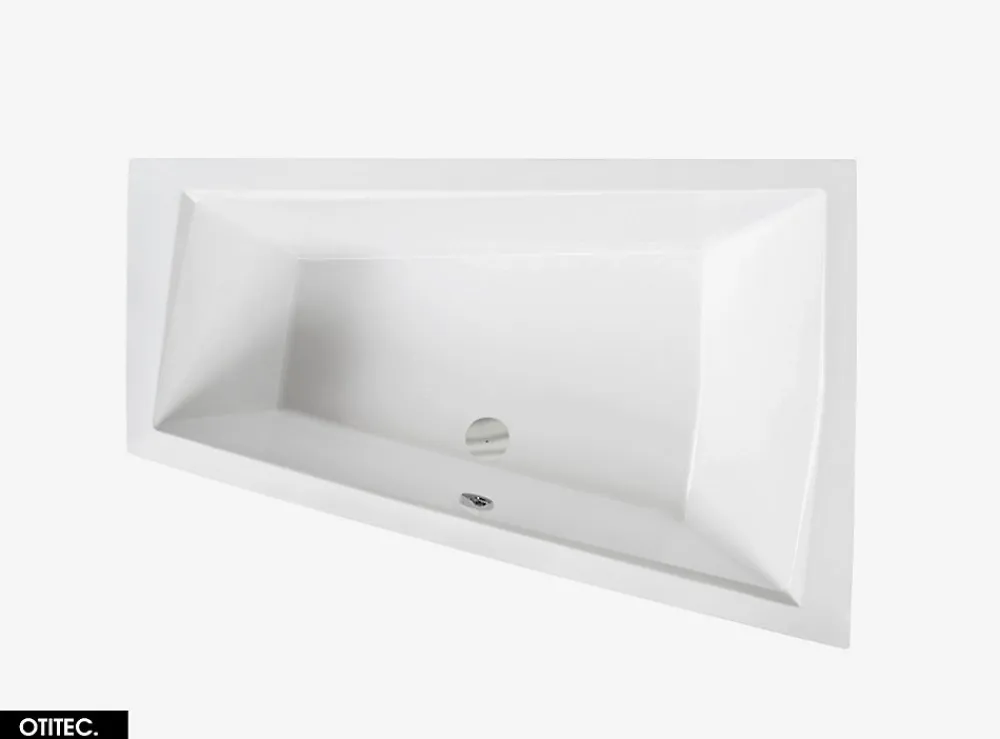 Baignoire Asymétrique|Besco Baignoire Asymétrique avec Tablier Noir - 170 x 125 cm - DROITE - INTIMA DUO - 2 REPOSE-TÊTES OFFERTS