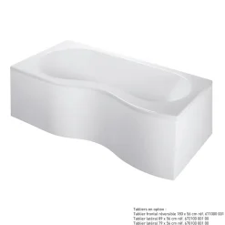 Baignoire Asymétrique|Valentin Baignoire asymétrique d'angle gauche Folk 180 x 90 cm sans tablier