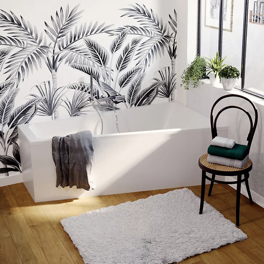 Baignoire Asymétrique|GoodHome Baignoire asymétrique droite 160x90 cm, blanc, Teesta