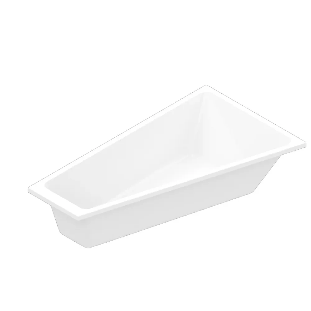 Baignoire Asymétrique|GoodHome Baignoire asymétrique droite 160x90 cm, blanc, Teesta