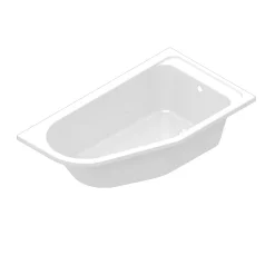 Baignoire Asymétrique|GoodHome Baignoire asymétrique droite 160x90 cm Cavally blanc