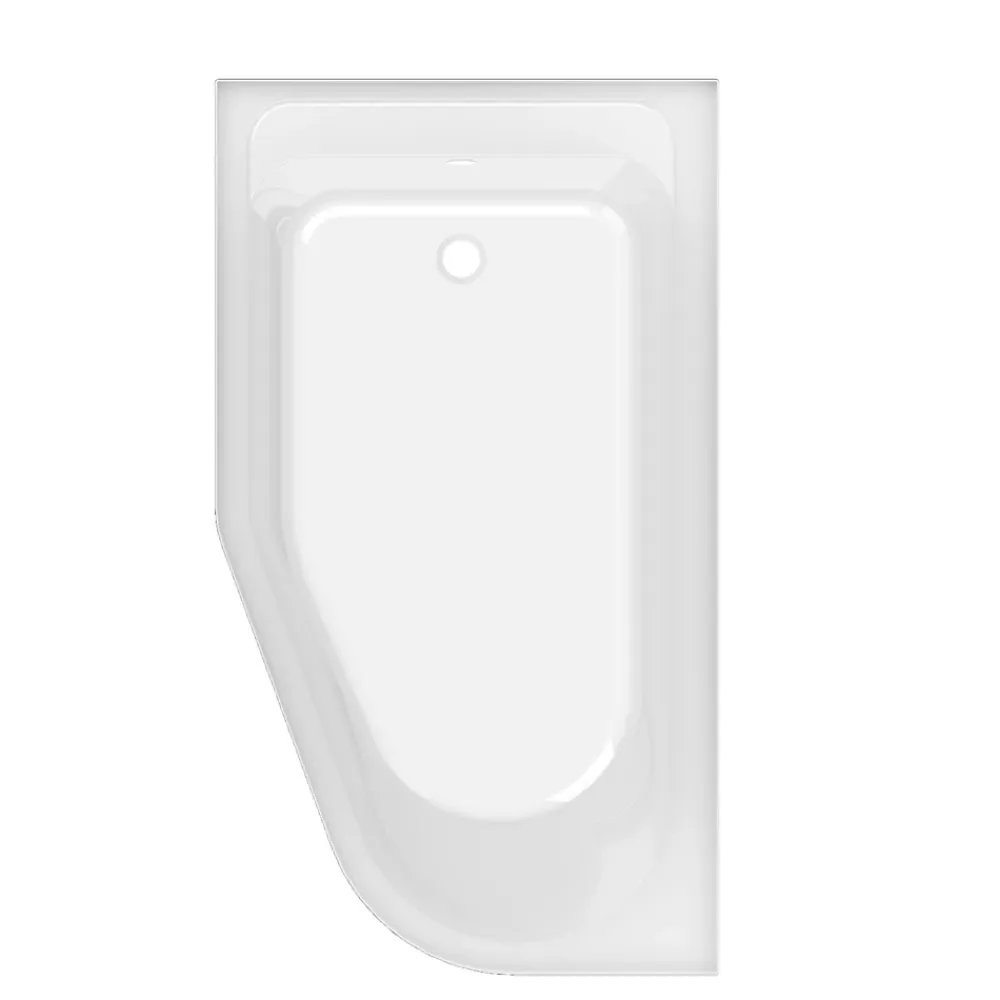 Baignoire Asymétrique|GoodHome Baignoire asymétrique gauche 160x90 cm Cavally blanc