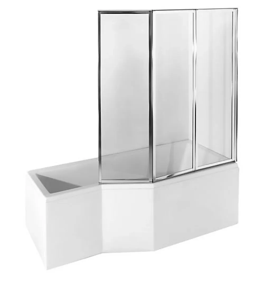 Baignoire Asymétrique|Azura Home Design Baignoire asymétrique INTEGRA 75 cm + pare baignoire - Droit - 170cm