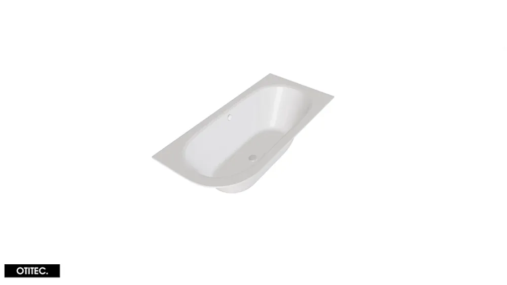 Besco Baignoire Asymétrique sans Tablier - 180 x 80 cm - AVITA SANS TABLIER - DROITE - 1 REPOSE-TÊTE OFFERT