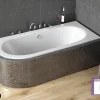 Baignoire Asymétrique|Besco Baignoire Asymétrique sans Tablier - 150 x 75 cm - AVITA SANS TABLIER - DROITE - 1 REPOSE-TÊTE OFFERT
