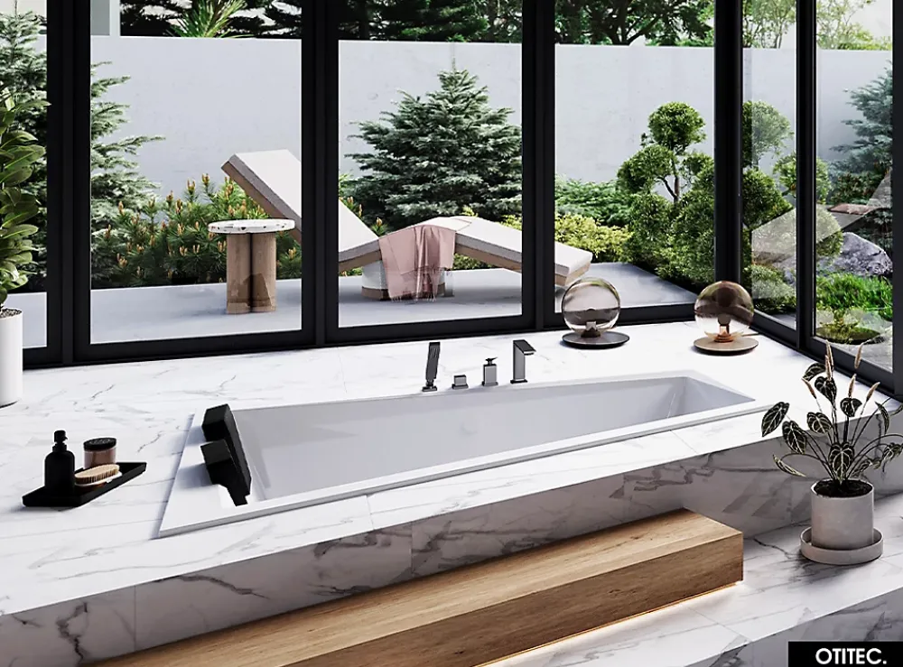 Baignoire Droite|Besco Baignoire Asymétrique sans Tablier - 170 x 125 cm - INTIMA DUO SANS TABLIER - GAUCHE - 2 REPOSE-TÊTES OFFERTS