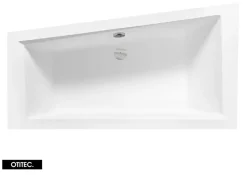 Baignoire Asymétrique|Besco Baignoire Asymétrique sans Tablier - 160 x 90 cm - INTIMA SANS TABLIER - GAUCHE - avec Repose tête OFFERT